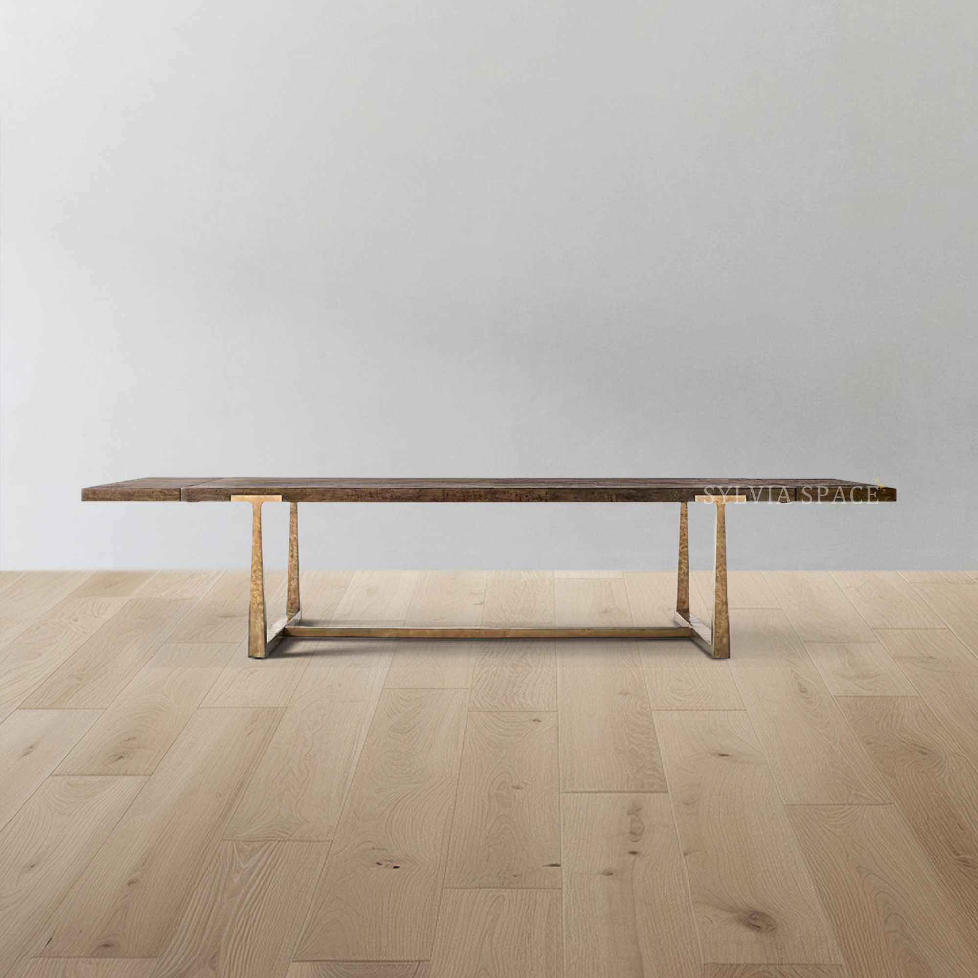 T-Brace Rectangular Extension Dining Table