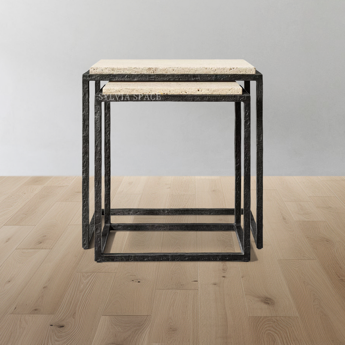 Salvador Stone Rectangular Nesting Side Tables