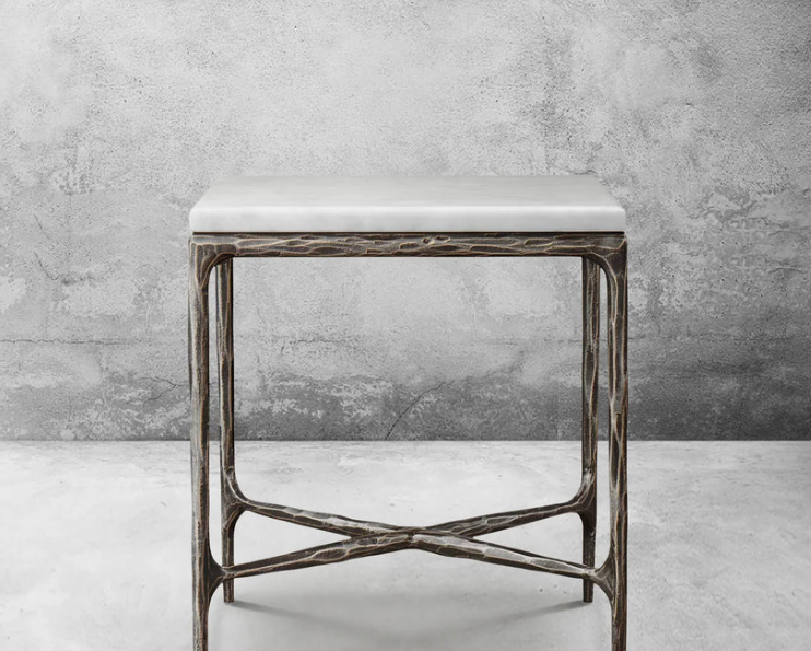 Thaddeus Marble Square Side Table  Customize 10"