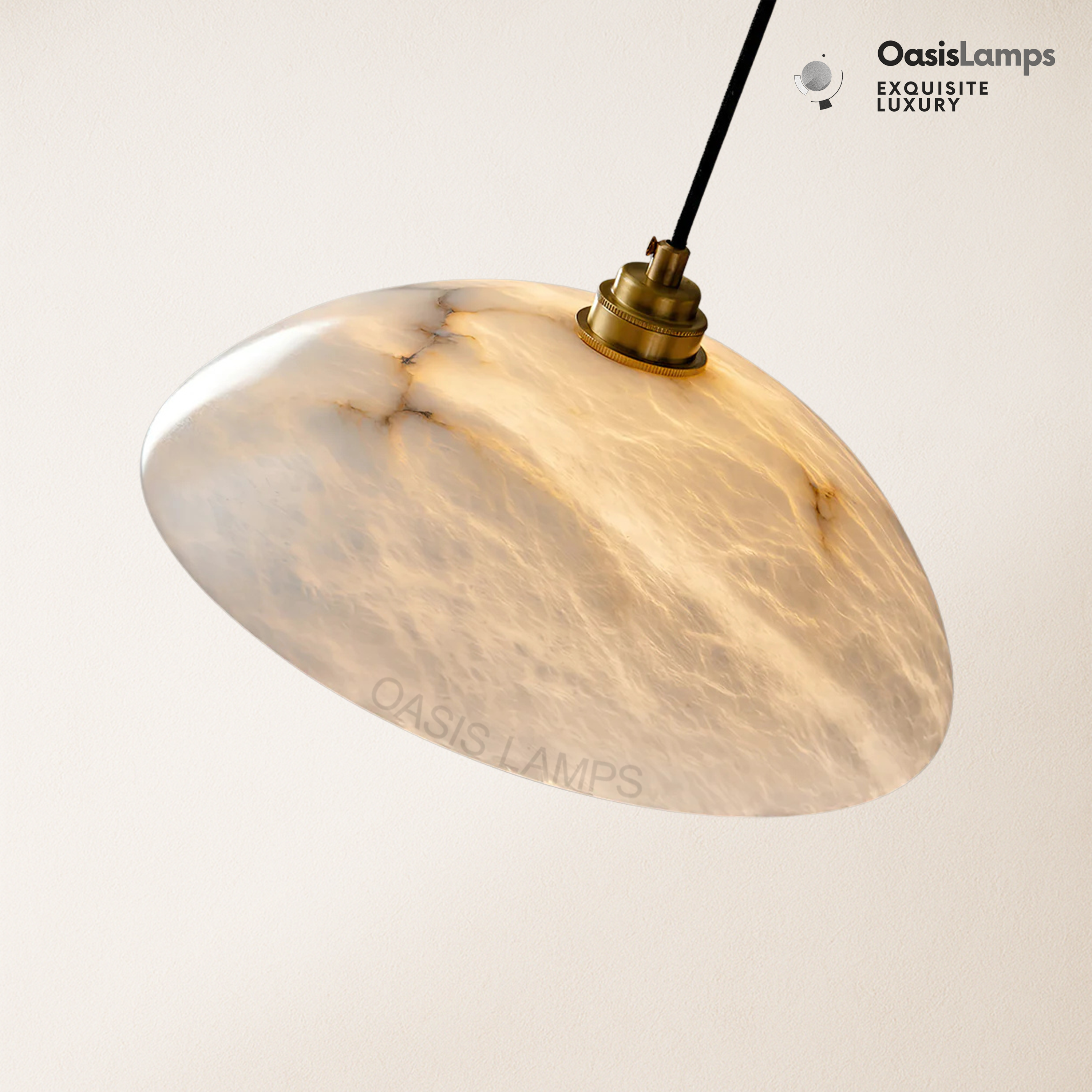Alabaster Modern Small Art Pendant